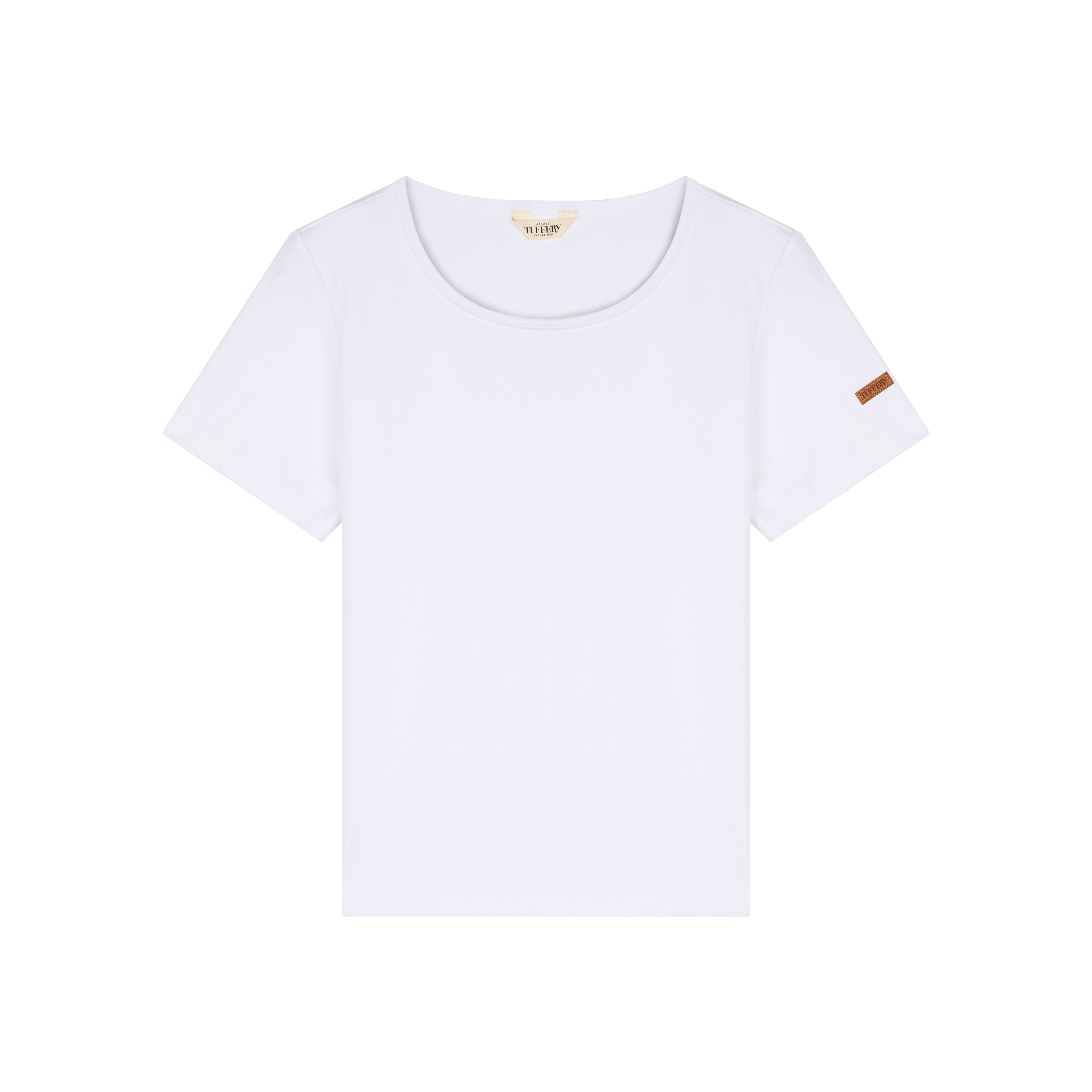 T-shirt femme col rond Blanc 100% coton bio | Atelier Tuffery
