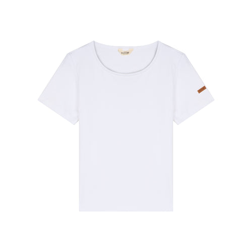 T-shirt femme col rond Blanc 100% coton bio - Atelier Tuffery