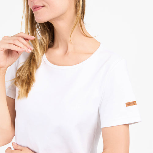T-shirt femme col rond Blanc 100% coton bio - Atelier Tuffery