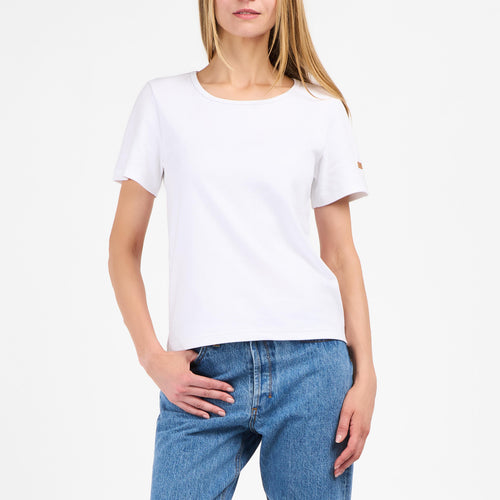 T-shirt femme col rond Blanc 100% coton bio - Atelier Tuffery