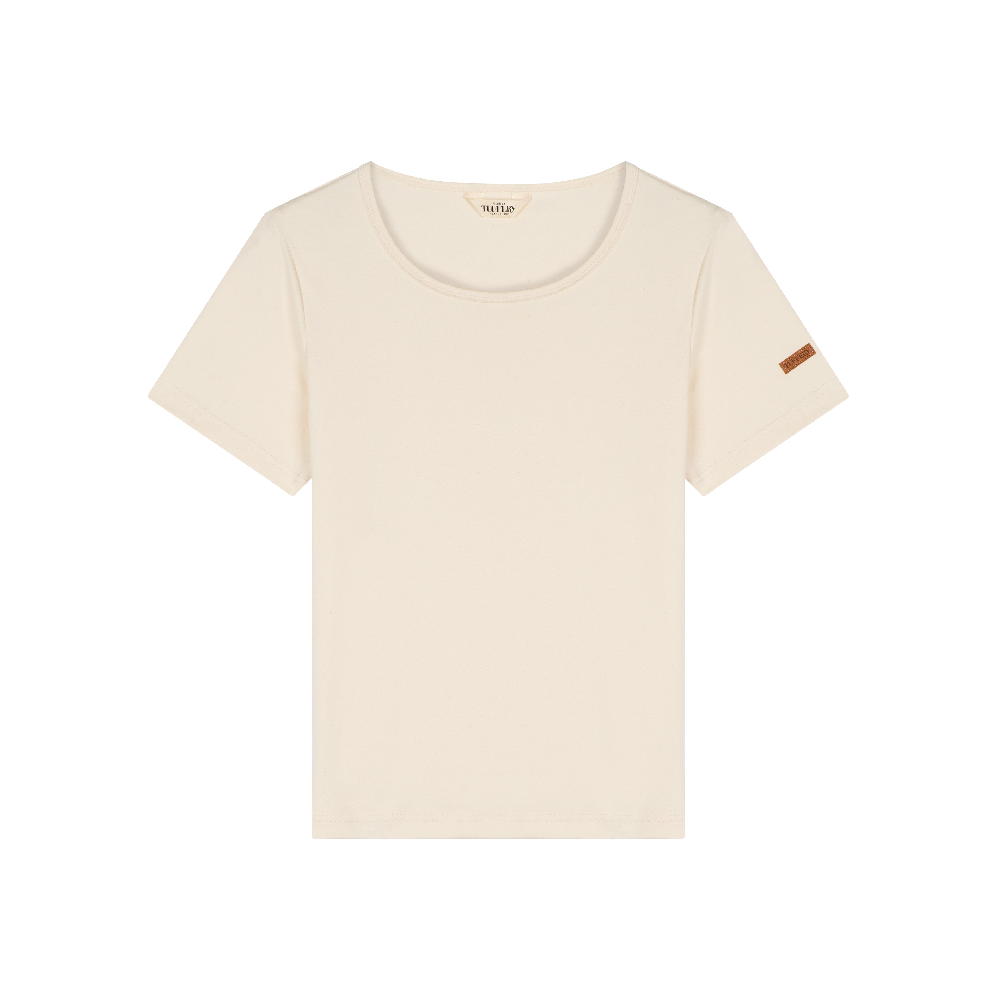 T-shirt femme col rond Écru | Atelier Tuffery