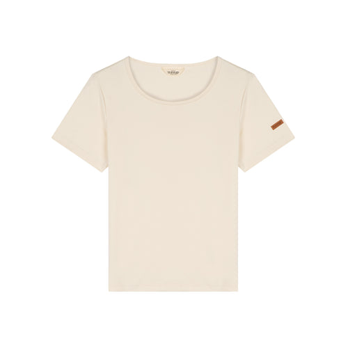 T-shirt femme col rond Écru - Atelier Tuffery