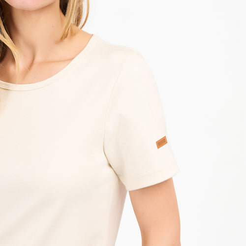 T-shirt femme col rond Écru - Atelier Tuffery