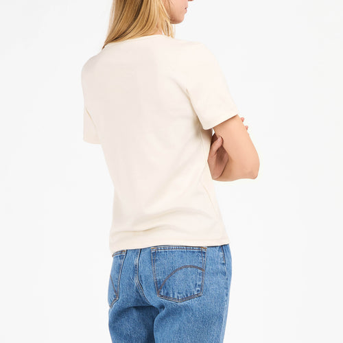 T-shirt femme col rond Écru - Atelier Tuffery