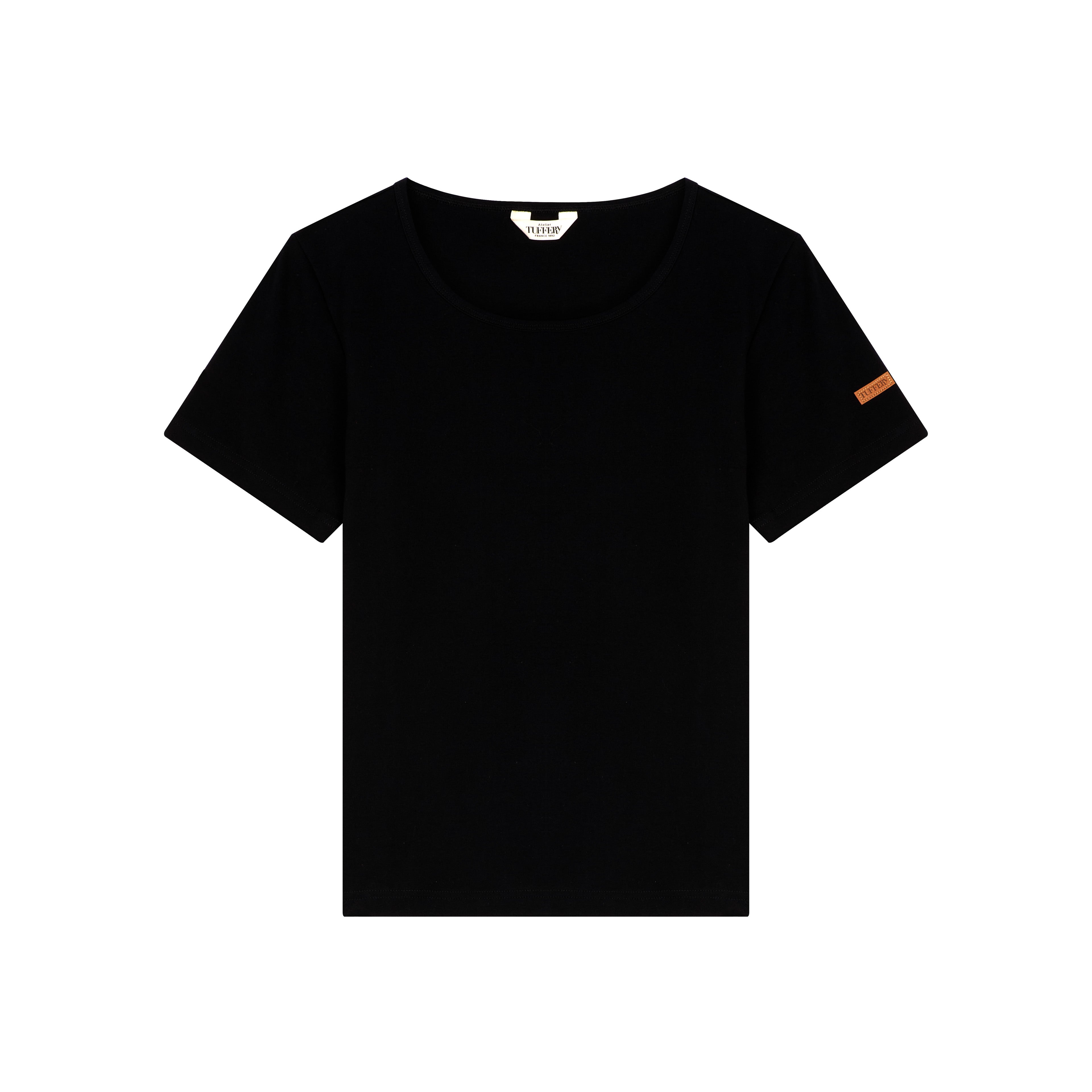 T-shirt femme col rond Noir | Atelier Tuffery