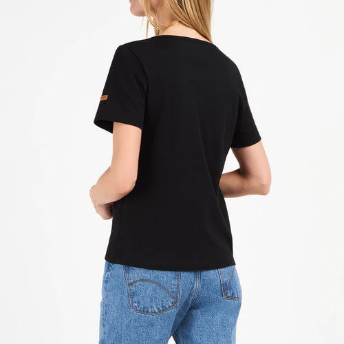 T-shirt femme col rond Noir - Atelier Tuffery