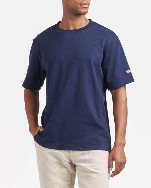 Men's 100% organic cotton navy blue T-shirt - Atelier Tuffery