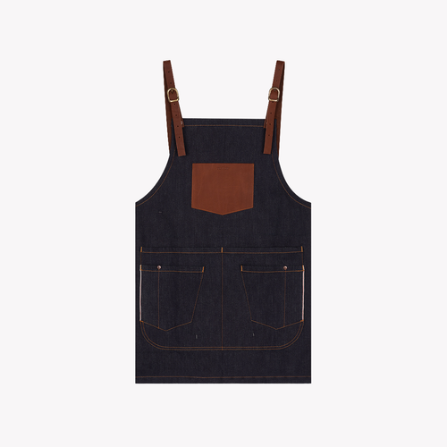 Short Selvedge Denim Apron – Raw Indigo - Atelier Tuffery