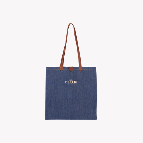 Raw denim and leather tote bag - Atelier Tuffery