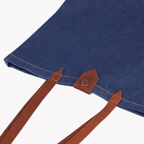Raw denim and leather tote bag - Atelier Tuffery