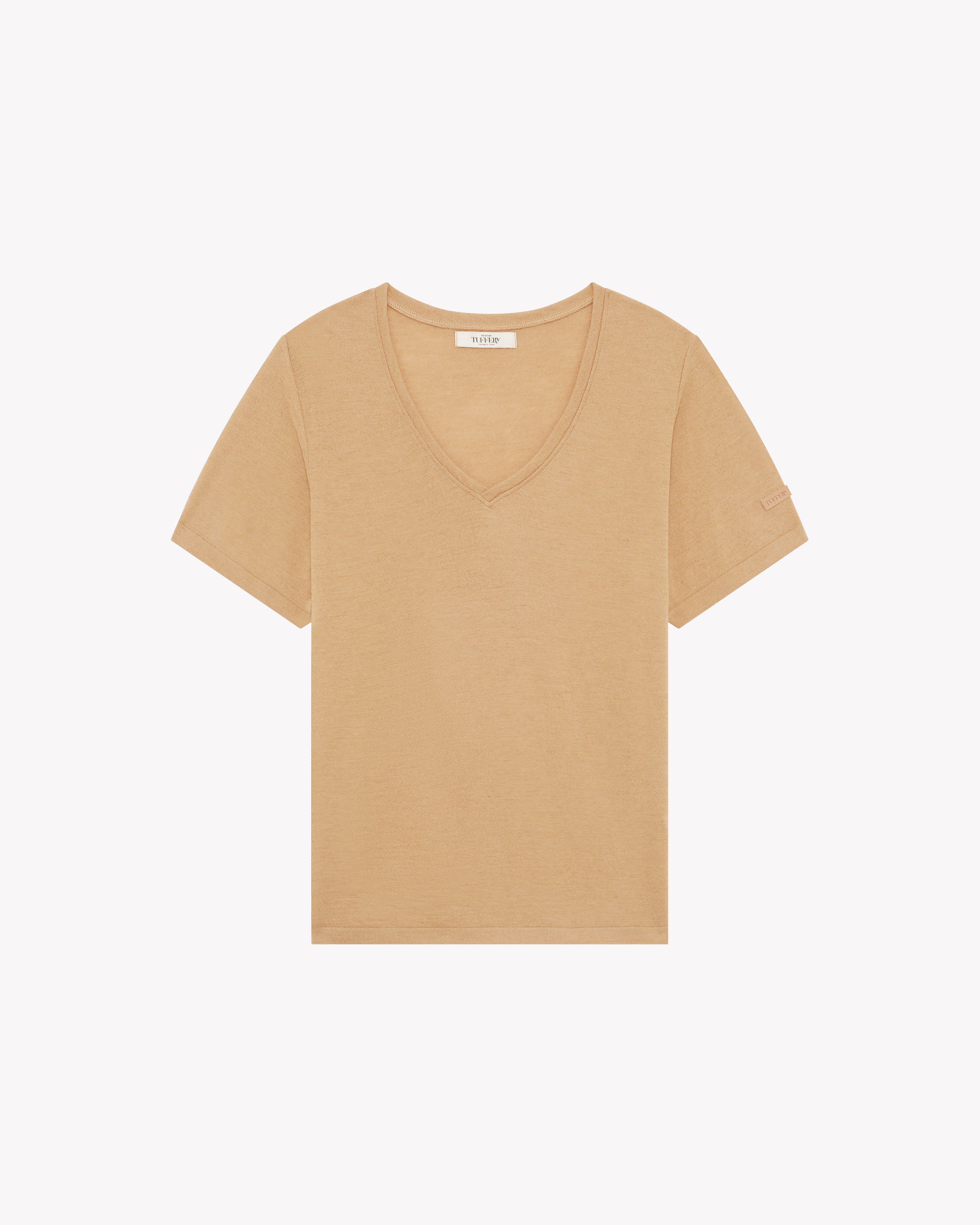 T-shirt femme laine française café | Atelier Tuffery