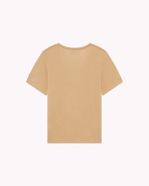 T-shirt femme laine française café - Atelier Tuffery