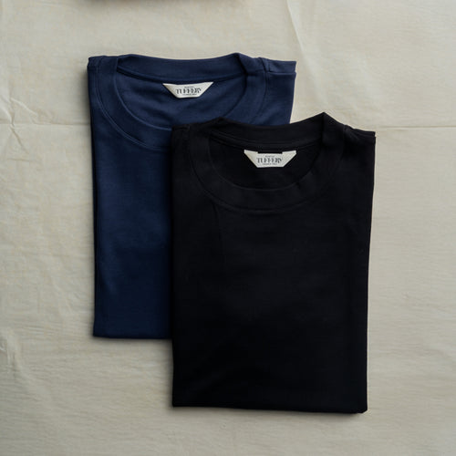 Deux T-shirts Femme Noir et Marine – Coffret cadeau - Atelier Tuffery