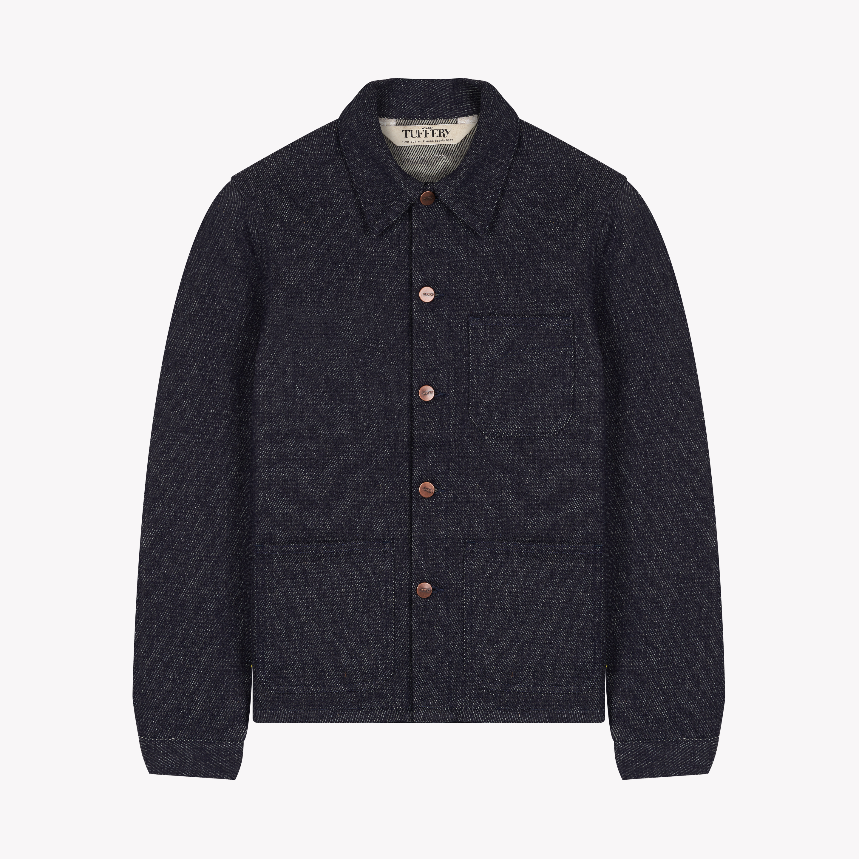 Veste homme en jean Laine Française - Méjean | Atelier Tuffery