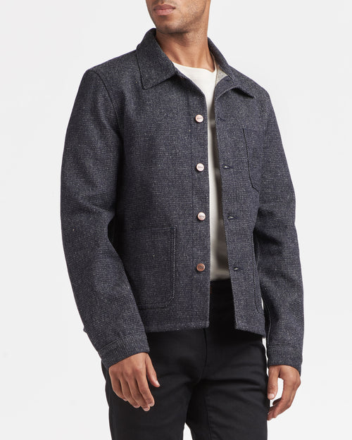 Veste homme en jean Laine Française - Méjean - Atelier Tuffery